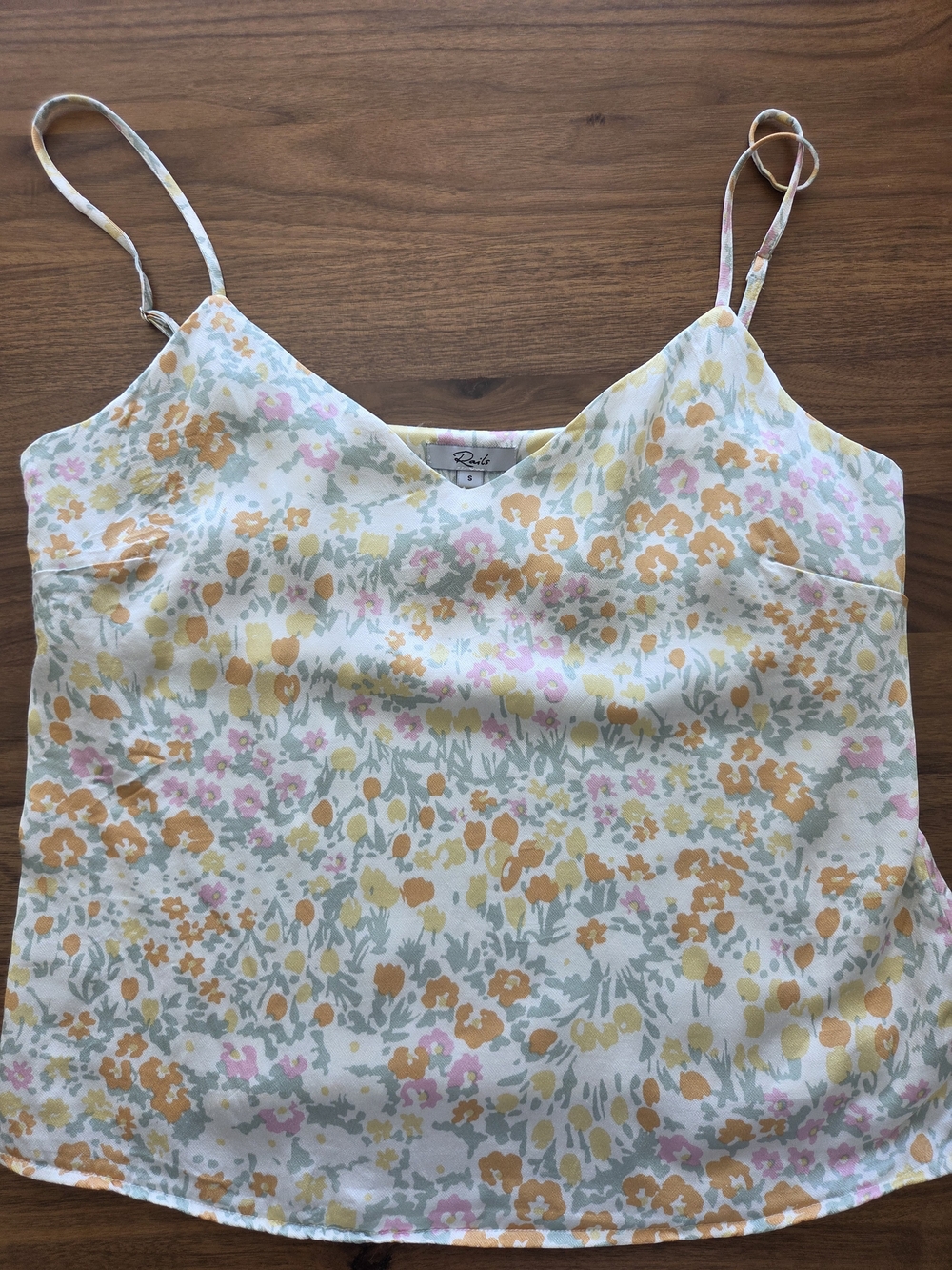 Rails Paolo Summer Meadow Floral Print V-Neck Satin Camisole Top, Size Small - Picture 4 of 8